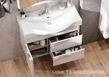 Тумба подвесная 80 см, без раковины "", цв.белый Aquaton Беверли 1A235501BV010