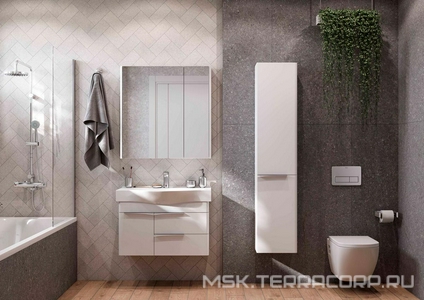 Тумба подвесная 80 см, без раковины "", цв.белый Aquaton Беверли 1A235501BV010