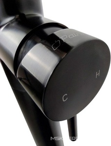 Смеситель для ванны, загругл. излив, напольный, душевая лейка, шланг в компл., (цв.черный матовый PVD),  ZZ Paini Cox 78PZ136LM