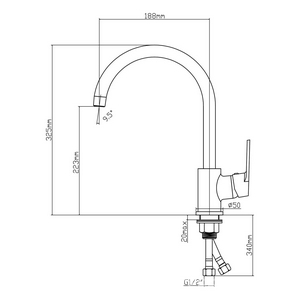 Смеситель для кухни, с поворотным изливом, (цв.хром),  ZZ Latuno 103 L10312