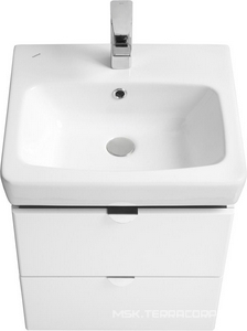 Тумба подвесная "" 60 см, цвет белый/серый кашемир, без раковины Нео 1WH302186 Aquaton Скай 1A238201SY010