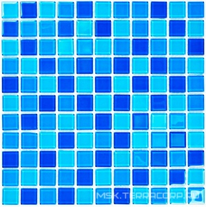 Мозаика Bonaparte Мозаика стеклянная Blue wave-1  (25x25x4) ZZ 30x30