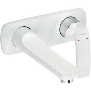 Смеситель для раковины однорычажный встраив. в стену на 2 отверстия, излив 185мм, внеш.часть (БЕЗ внутр.арт.38243 ) цв.белый,  ZZ Kludi Balance 522469175