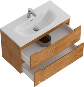 База под раковину подвесная с 2 выкатными ящиками, 81х39хh51,5см, без раковины, (цв.Rovere Nature),  ZZ BelBagno Etna 39 ETNA39-800/390-2C-SO-RN-P