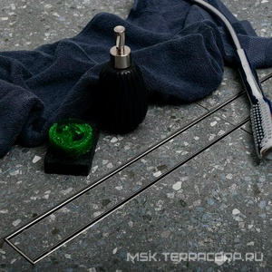 Водоотводящий желоб 550 мм KLASIK, комбинированный затвор, с решеткой под плитку (стальная окантовка) ZZ Veconi Универсал V550KN