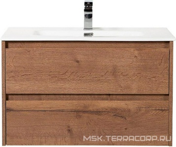 База под раковину подвесная с двумя выкатными ящиками, 710х460х515мм, без раковины, (цв.Rovere Tabacco),  ZZ BelBagno Kraft KRAFT-700-2C-SO-RT