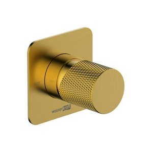 Смеситель для душа встраиваемый, на одно отверстие, скрытая монтажная часть в компл.,цв. матовое золото, ZZ Wasserkraft Schunter 8251