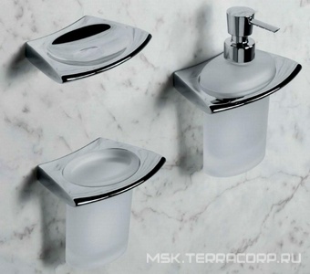 Стакан настенный, (стекло мат., крепл.цв.хром),  Colombo Land B2802.000