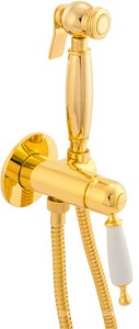 Смеситель совмещён. с гигиеническим душем, (готовый комплект: лейка металл,шланг металл120см.,скрытая часть), (цв.золото),  ZZ Migliore Oxford 30531
