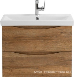 База под раковину подвесная с 2 выкатными ящиками, 664x440x500мм, без раковины, (цв.Rovere Rustico), Marino-Cer ZZ