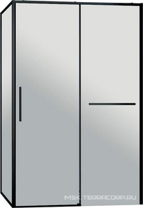 Душевой уголок 1100х800хh2000мм, прямоуг., правый/левый, (стекло прозрачное 6мм Easy Clean, фурн.цв.черный),  ZZ Vincea Slim Soft VSR-1SS8011CLB