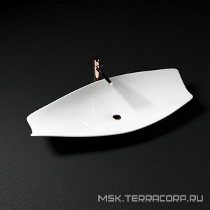 Раковина накладная на столешницу, 109х42хh16см, без отв.д/смесителя, без перелива,  ZZ Scarabeo Kong 8054