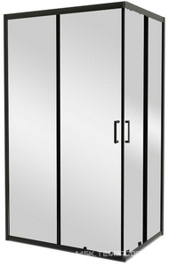 Душевой уголок 1200х1000хh1950мм, прямоуг., правый/левый, (стекло прозрачн.5мм, фурн.цв.черный матовый),  ZZ BelBagno Uno-195 UNO-195-AH-2-120/100-C-NERO