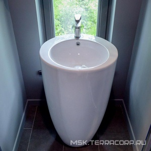 Умывальник Melana напольный 510/495/830мм на 1отверстие перелив керамика белый -B133, ZZ Melana MLN MLN-B133