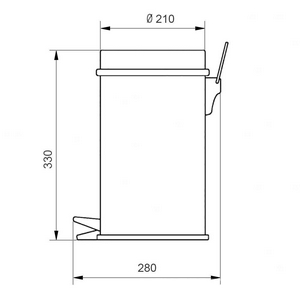 Ведро для мусора с крышкой, d21хh33см, 5л, (цв.золото), Migliore ZZ Migliore Универсал 21958