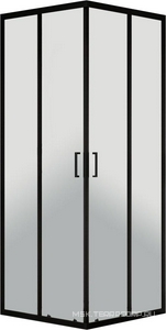 Душевой уголок 1000х800хh1950мм, прямоуг., правый/левый, (стекло прозрачное 5мм, фурн.цв.черный),  ZZ Vincea City VSS-5CT8010CLB