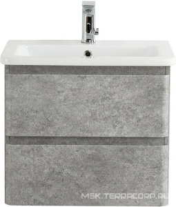 База под раковину подвесная с двумя выкатными ящиками, 500х450хh500мм, без раковины, (цв.Cemento Verona Grigio),  ZZ BelBagno Albano ALBANO-CER-500-2C-SO-CVG