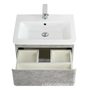 База под раковину подвесная с двумя выкатными ящиками, 500х450хh500мм, без раковины, (цв.Cemento Verona Grigio),  ZZ BelBagno Albano ALBANO-CER-500-2C-SO-CVG