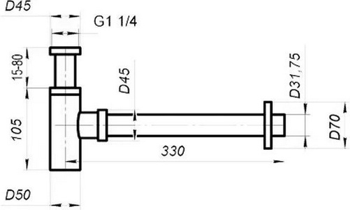 Сифон для раковины дизайн.квадр., 1 1/4, (цв.черный), BelBagno ZZ BelBagno Универсал BB-SMQ2-NERO