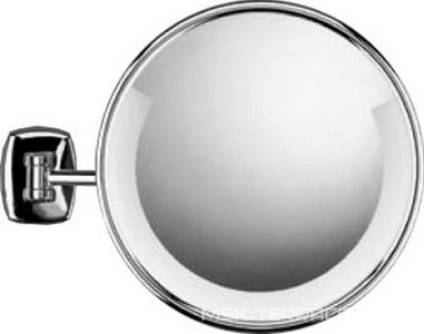 Зеркало косметическое, настенное, на подвижн. одинарн. кроншт. 280мм, d 245мм, с подсветкой, провод, эл.вилка, крепл. в компл.(цв.хром)Classic Ligh ZZ Provex Classic Light 0020 RE 05