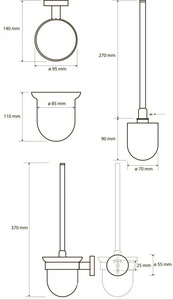 Ерш настенный, (цв.золото глянц., колба стекло мат, щетка цв.черный),  ZZ Bemeta Brilo 161113017