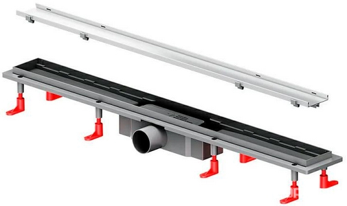 Душевой желоб 80 см, комбинированный затвор, решетка под плитку из нерж.стали AMPM Универсал W02SC-U11-080-04SB