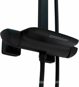 Смеситель для ванны, со стационарным верхним душем 305х205мм., душевая лейка, шланг в компл., (цв.черный матовый),  ZZ Allen Brau Infinity 5.21030-31