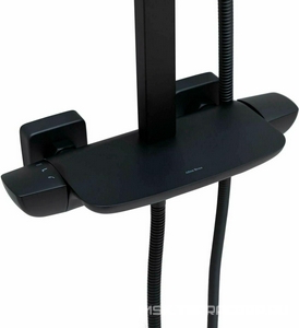 Смеситель для ванны, со стационарным верхним душем 305х205мм., душевая лейка, шланг в компл., (цв.черный матовый),  ZZ Allen Brau Infinity 5.21030-31