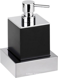 Дозатор для жидкого мыла, настенный, (цв.хром / черный матовый),  ZZ Bemeta Gamma 145409012