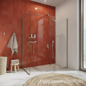 Комплект встраиваемого смесителя для душа (смеситель с внешней и внутр.частью, лейка, шланг, верхний душ с кронштейном), цв.хром Iddis ray RAYSB02i67