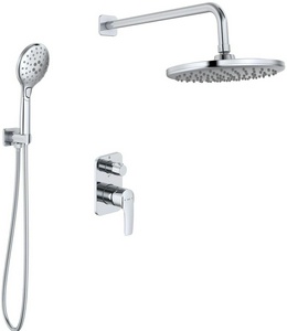 Комплект встраиваемого смесителя для душа (смеситель с внешней и внутр.частью, лейка, шланг, верхний душ с кронштейном), цв.хром Iddis ray RAYSB02i67
