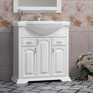 Тумба напольная  80, 822/900/480 мм, цвет белый матовый (9003), БЕЗ раковины Kirovit Классик 80, ZZ Opadiris Риспекто 00-00006024