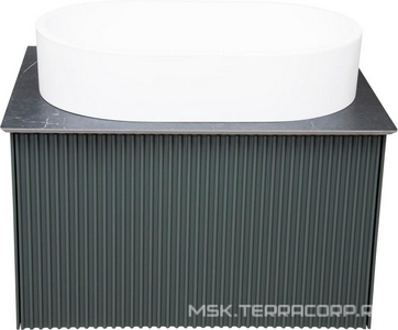 Тумба под раковину, с 1 выкатным ящиком, 600x590xh450мм, без раковины/столешницы,  (цв.серый матовый), ZZ La Fenice Terra FNC-01-TER-G-60