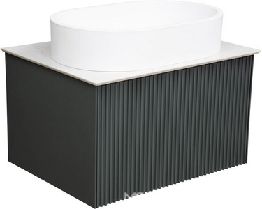 Тумба под раковину, с 1 выкатным ящиком, 600x590xh450мм, без раковины/столешницы,  (цв.серый матовый), ZZ La Fenice Terra FNC-01-TER-G-60