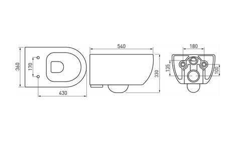 Сет инсталляция NOVUM525, кнопка L1 белая, унитаз EGO XL Rimless, сиденье дюропласт Okus Slim SO, микролифт, ZZ Berges Универсал 043323