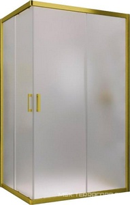 Душевое ограждение  NOVO, 120x100x200 см,  профиль золото матовое , стекло сатин, покрытие BriteGuard ZZ Vegas Glass ZA-F ZA-F NOVO h2000 120*100 03 10 / BriteGuard