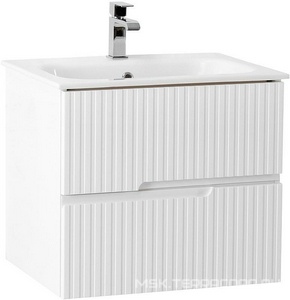 База под раковину подвесная с 2 выкатными ящиками,  570x450x500мм, без раковины, (цв.Bianco Lucido),  ZZ Cezares Duet DUET-600-2C-SO-BL