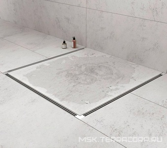 Душевой трап Super Slim 80 см, боковой  выпуск, цвет решетки хром / матовый, ZZ Berges Универсал 091154