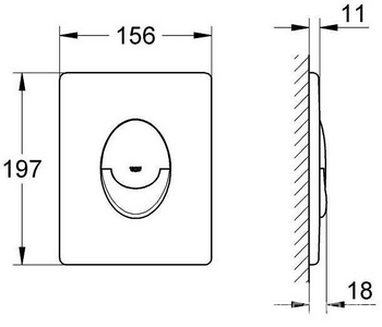 Накладная панель, 2 объема смыва, вертикальная, цв белый ZZ Grohe Универсал 38505SH0