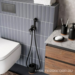 Встраиваемый смесител ь для душа с гигиенической лейкой, чёрный ZZ Wasserkraft Wasserkraft A70638