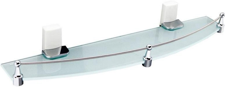 Полка для полотенец Leine стеклянная с бортиком, крепеж в комплекте, хром + белый ZZ Wasserkraft leine K-5044WHITE