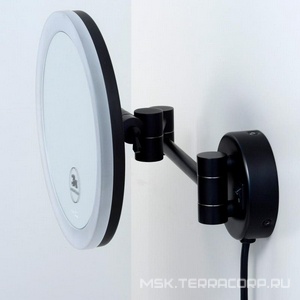 Зеркало с LED-подсветкой, 3-х кратным увеличением, цв.черный ZZ Wasserkraft Универсал K-1004BLACK