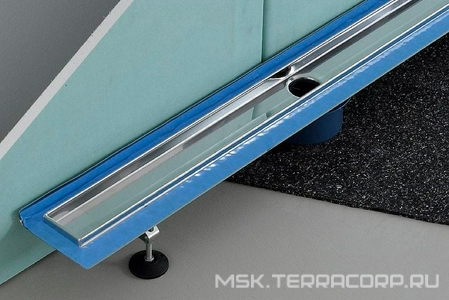 Дренажный канал прямой 1200мм (лоток 1151мм), уплотн.лента в компл., (БЕЗ решетки, опор арт.66000х и сифона арт.65000х), Tece ZZ Tece Tecedrainline 601200