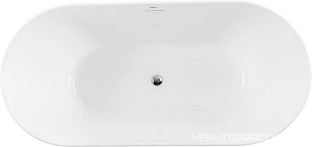 Ванна 1500x800xh610мм, отдельностоящая, слив-перелив, пробка слива цв.белый мат. в компл., (акрил цв.белый матовый), BelBagno ZZ BelBagno Универсал BB413-1500-800