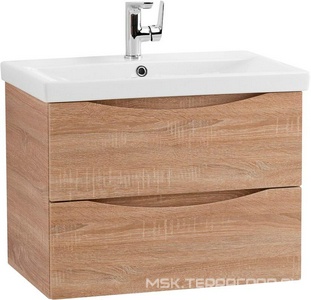 База под раковину подвесная с 2 выкатными ящиками, 664x440x500мм, без раковины, (цв.Rovere Bianco),  ZZ BelBagno Marino-Cer MARINO-CER-700-2C-SO-WO-P