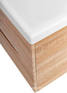 База под раковину подвесная с 2 выкатными ящиками, 664x440x500мм, без раковины, (цв.Rovere Bianco),  ZZ BelBagno Marino-Cer MARINO-CER-700-2C-SO-WO-P