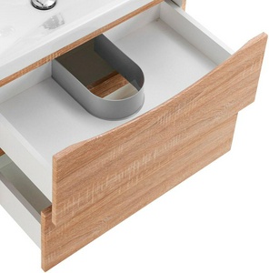 База под раковину подвесная с 2 выкатными ящиками, 664x440x500мм, без раковины, (цв.Rovere Bianco),  ZZ BelBagno Marino-Cer MARINO-CER-700-2C-SO-WO-P