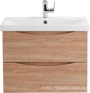 База под раковину подвесная с 2 выкатными ящиками, 664x440x500мм, без раковины, (цв.Rovere Bianco),  ZZ BelBagno Marino-Cer MARINO-CER-700-2C-SO-WO-P