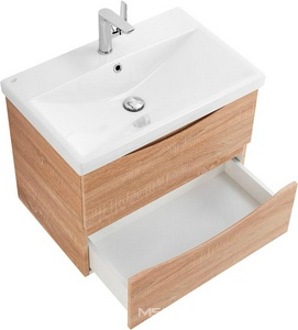 База под раковину подвесная с 2 выкатными ящиками, 664x440x500мм, без раковины, (цв.Rovere Bianco),  ZZ BelBagno Marino-Cer MARINO-CER-700-2C-SO-WO-P