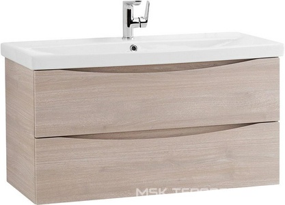 База под раковину подвесная с 2 выкатными ящиками, 964x438x500мм, без раковины, (цв.Rovere Grigio),  ZZ BelBagno Marino-Cer MARINO-CER-1000-2C-SO-RG-P